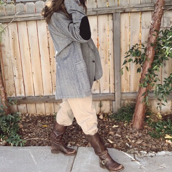 Frye Veronica Slouch Brown Tall Riding Boots - Picture 4 of 13